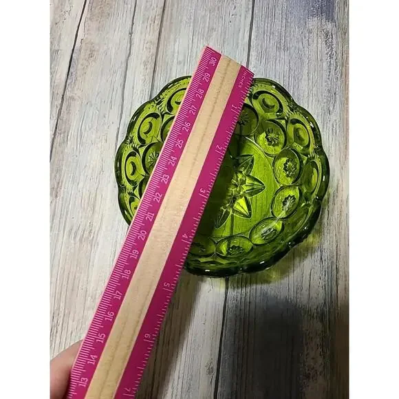 Green L E Smith Moon And Stars Bowl 4.5 In - Picture 2 of 8